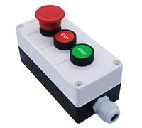 mxuteuk 1NO inicio 1NC parada momentáneo Interruptor de control inicio-parada+1NC setas roja Parada de emergencia Interruptor de enclavamiento Caja de estación Interruptores de botón pulsador HZ-JTSS