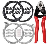 mxuteuk 87 piezas de acero inoxidable cortador de alambre de freno de bicicleta, carcasa de cable de cambio, kit universal de cable de bicicleta, cable de freno de bicicleta con tapas de extremo de