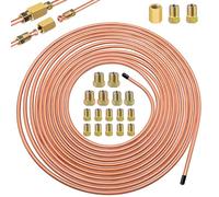 mxuteuk Kit de línea de freno de 3/16 pulgadas x 25 pies, bobinas de línea de freno de aleación de cobre flexible con 18 conectores de expansión invertidos y 1 conector estándar SAE