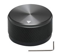 mxuteuk Negro Aleación de aluminio Potenciómetro Perilla de control Volumen Audio Guitarra eléctrica Bajo Tipo de tornillo 30 x 17 mm (diámetro * altura) KNOB-06-30BK
