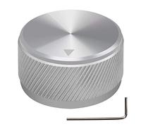 mxuteuk Perilla de control de potenciómetro de aleación de aluminio plateado Volumen Audio Guitarra eléctrica Bajo Tipo de tornillo 30 x 17 mm (diámetro * altura) KNOB-06-30SR
