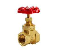MXXDMOPD Válvula de compuerta latón for Agua, 1 Unidad, con Tapa roja, manija en Forma Rosca Hembra, Puertos Dobles(DN32)