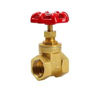 MXXDMOPD Válvula de compuerta latón for Agua, Tapa roja, manija en Forma Rosca Hembra, Puertos Dobles, 1 Unidad(DN20)