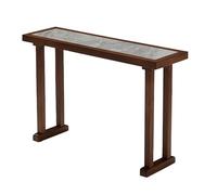 MXXIEYIDUO Consola Estrecha Madera Maciza, Mesa Consola Colocar Detrás del Sofá, Tablero de Piedra Sinterizada Estructura Madera, Ideal para Recibidores, Pasillos Corredores(120x35x80cm/47x14x31in)