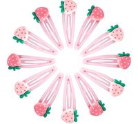 Mxxipp 12 pinzas para el pelo de fresa para mujer, pinzas antideslizantes para el pelo, lindas horquillas de fresa para cabello grueso, fino, largo, corto, liso, rizado, rosa claro y rosa oscuro
