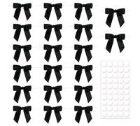 Mxxipp 20 lazos de 3.5 pulgadas para manualidades, mini lazos prefabricados para envolver regalos, lazo de cinta de satén para envolver bodas, fiestas, Halloween, Navidad, regalo de boda, tarjeta de