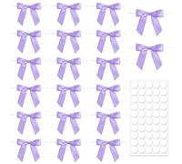 Mxxipp 20 lazos de 3.5 pulgadas para manualidades, mini lazos prefabricados para envolver regalos, lazo de cinta de satén para envolver bodas, fiestas, Halloween, Navidad, regalo de boda, tarjeta de