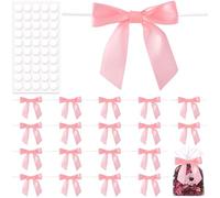 Mxxipp 20 lazos de 3.5 pulgadas para manualidades, mini lazos prefabricados para envolver regalos, lazo de cinta de satén para envolver bodas, fiestas, Halloween, Navidad, regalo de boda, tarjeta de