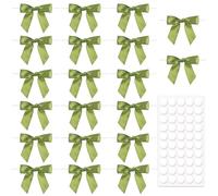 Mxxipp 20 lazos de 3.5 pulgadas para manualidades, mini lazos prefabricados para envolver regalos, lazo de cinta de satén para envolver bodas, fiestas, Halloween, Navidad, regalo de boda, tarjeta de