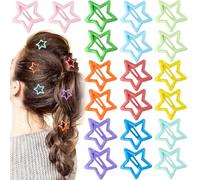 Mxxipp 20 pinzas de pelo de estrella para mujer, pasadores de metal antideslizantes, accesorios de peinado Y2K para mujer, gruesos, finos, lacios, rizados, largos, cortos, 10 colores