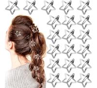 Mxxipp 20 pinzas para el pelo de estrella para mujer, pasadores antideslizantes con broche de estrella, accesorios para el cabello de estrella Y2K para cabello largo, corto, rizado, ondulado, liso,