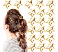 Mxxipp 20 pinzas para el pelo de estrella para mujer, pasadores antideslizantes con broche de estrella, accesorios para el cabello de estrella Y2K para cabello largo, corto, rizado, ondulado, liso,