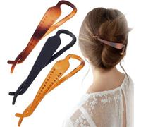 Mxxipp 3 pinzas para el pelo de plátano para mujer, pasadores de pelo de resina antideslizante, estilo vintage de los años 80/90, accesorios planos para cabello fino, grueso, rizado, liso, largo,
