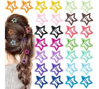 Mxxipp 30 pasadores de pelo con broche de estrella, clips de estrella de metal antideslizantes, bonitos accesorios para el cabello Y2K para mujer, gruesos, finos, lacios, rizados, largos y cortos, 15