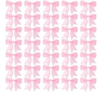 Mxxipp 35 mini lazos de cinta, lazo de satén rosa de doble capa, bonito lazo suave, accesorios de costura para flores, panadería, Navidad, boda, fiesta de cumpleaños, decoración - 7 x 6 cm