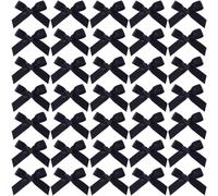 Mxxipp 35pcs mini arcos de cinta negra arcos pequeos arco de cinta de satn
