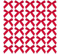 MXXIPP 35pcs Mini Bark Bows Pequeo arco de cinta de satn Lindo accesorios de costura suave y suave para flores Bakery Wrapping Christmas Bedding Fi