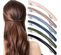 Mxxipp 6 pasadores de pelo franceses para mujer, pinzas planas antideslizantes, elegantes accesorios de peinado para cabello corto, largo, fino, grueso, 6 colores