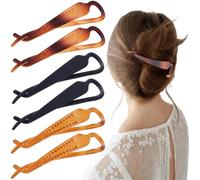 Mxxipp 6 pinzas de pelo de plátano para mujeres y niñas, antideslizantes, estilo francés, estilo minimalista de los años 80/90, accesorios planos de resina para cabello largo, corto, grueso y fino