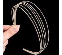 Mxxipp Diademas de metal para mujer, diademas doradas de varias capas, diadema fina a la moda, accesorios dorados para el cabello para niñas