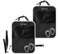 MXYUANHANG 2 Piezas Protectores de Asiento para Ford Fiesta Vi Trend Titanium 2011-06.2017 Alfombrillas Anti-Patadas Organizador Trasero Tejido Oxford 600D Negro Resistente