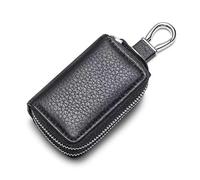 MXYUANHANG Funda Llave Coche para Skoda Kodiaq 2 2023-2025 (7-Sitzer), PU Cuero Protector Duradero Soporte Cremallera Bolsa Organizador,Black