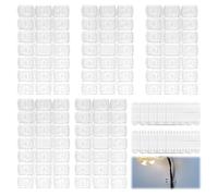 MxyVrix Clips Decorativos Transparentes con Tiras Adhesivas, 100 Mini Clips y 120 Tiras, Ganchos Adhesivos Transparentes,Ganchos Adhesivos para Pared para Colgar Adornos Navideños y Luces