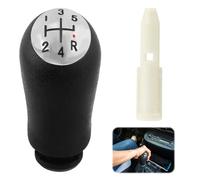 MxyVrix Pomo de Palanca de Cambios Manual de 5 Velocidades para Renault Clio III, Clio 4, Megane 2 Laguna 2 - con Adaptador - Diseño Ergonómico para un Cambio de Velocidades Rápido y Suave (Negro)