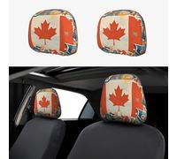 MXZERFKGLA 2 fundas para reposacabezas de coche, suaves, transpirables, fundas protectoras retro de bandera de Canadá, fundas para reposacabezas de asiento de coche, fundas para reposacabezas de