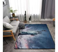 MXZERFKGLA Alfombra antideslizante con diseño de estatua de la libertad para sala de estar, alfombra vintage para sala de estar, alfombra lavable para dormitorio, comedor, decoración del hogar