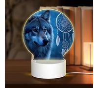 MXZERFKGLA Base de lámpara LED nocturna 3D, lámparas de amor acrílicas, lobos y atrapasueños, luz nocturna, lámpara LED de mesita de noche, lámparas de mesa acrílicas, regalos personalizados para