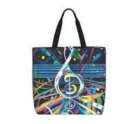 MXZERFKGLA Bolsa de compras reutilizable para mujer, con bolsillo interior, Temática de música abstracta, Talla única