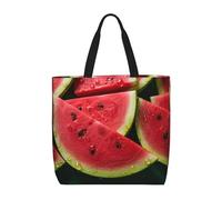 MXZERFKGLA Bolsa de compras reutilizable para mujer, diseño de flores de hibisco azul con bolsillo interior, Sandía hermosa, Talla única