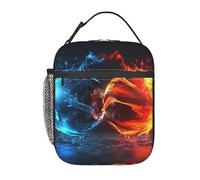 MXZERFKGLA Lonchera para hombres y mujeres, reutilizable, aislada, bolsa de almuerzo con bolas de hielo y fuego, bolsa de almuerzo para el trabajo, picnic