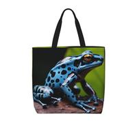 MXZERFKGLA Londres - Bolsa de compras reutilizable para mujer, con bolsillo interior, Dart Frog Blue, Talla única