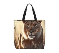 MXZERFKGLA Londres - Bolsa de compras reutilizable para mujer, con bolsillo interior, León femenino, Talla única