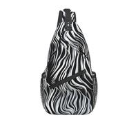 MXZERFKGLA Mochila cruzada en el pecho, una jirafa de dibujos animados sobre un fondo naranja, bolsa cruzada para mujeres y hombres, mochila de viaje, Patrón de cebra, Talla única