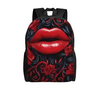 MXZERFKGLA Mochila de viaje para mujeres y hombres, ligera bolsa para laptop de 17 pulgadas, bonita mochila de girasol con panda y girasol, mochila casual, Labios rojos, Talla única