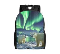 MXZERFKGLA Mochila de viaje para mujeres y hombres, ligera de 17 pulgadas, mochila informal para laptop de 17 pulgadas, Polar Bears Northern Lights, Talla única