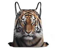 MXZERFKGLA Mochila deportiva con cordón para gimnasio, bolsa de té y montaña con cordón para hombres y mujeres, Tigre, 35*42cm