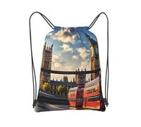 MXZERFKGLA Mochila deportiva con cordón, para gimnasio, Halloween, noche, árbol muerto, con cordón, para hombres y mujeres, bolsa de playa, Big Ben, Talla única
