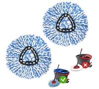 MXZONE Cabezal de repuesto para cabezal giratorio EasyWring para recarga de fregona limpia, cabezal de fregona de repuesto para sistema de 2 tanques, cubo, microfibra, paquete de 2