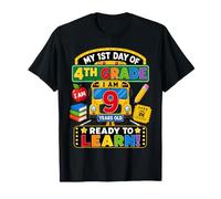 My 1st Day of 4th Grade 9 Years Old Back To School Bus Camiseta