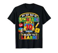 My 1st Day of 5th Grade 10 Years Old Back To School Bus Camiseta