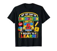 My 1st Day of Kindergarten 5 Years Old Back To School Bus Camiseta