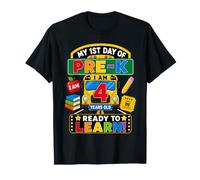 My 1st Day of Pre-K 4 Years Old Back To School Bus Camiseta