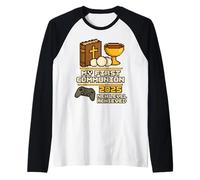 My 1st First Communion 2025 Boys Girls Controller Videojuego Camiseta Manga Raglan
