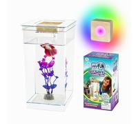 My 1st Fish Tank: Gen 2, kit de iniciación para acuario Mini Fish Tank de 1 galón, profesional para Betta, fácil mantenimiento, sistema de autolimpieza, solo añade agua, hermosa luz LED que cambia de