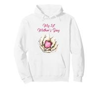 My 1st Mother's Day: Mommy & Child Holding Heart - White Sudadera con Capucha