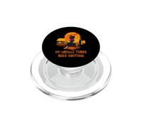 My Airedale Terrier Rides Shotgun Dog and Witch Halloween PopSockets PopGrip para MagSafe